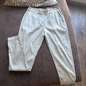Designer Theory linen pants in sage.